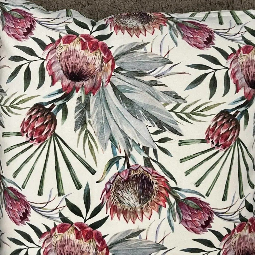 Macodesign 2 Square Pillow Covers Botanical Floral Velvet 14” x 14” Poland Decor